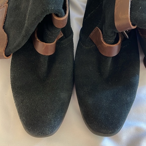 otot Suede Boots with Straps Black/Brown Size 9 EUC - Picture 8 of 12